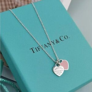 Tiffany & Co. Silver Necklace with Pink Heart Charm